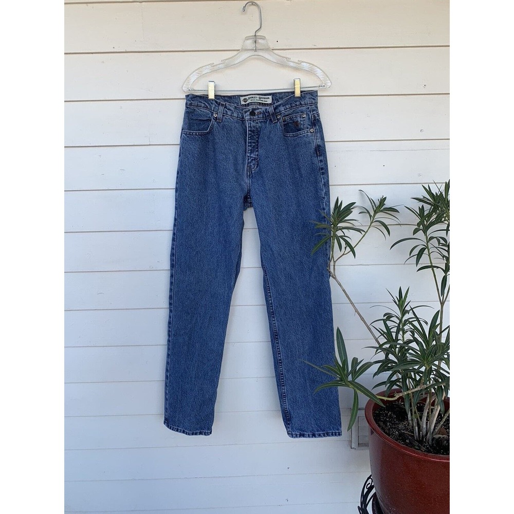 Harley Davidson Blue Jeans 2RXT-H-DMC Women 10 Reg Boot Cut Straight vintage med - Picture 3 of 10